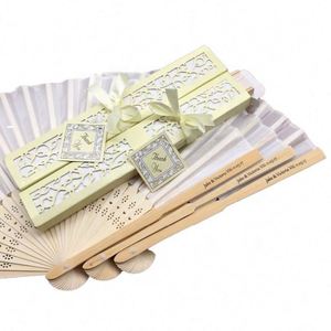 Abanicos Plegables de Bambú de Color Morado Claro de 21 cm de Largo para Bodas, Abanico Personalizado con Logotipo - Product Image 5