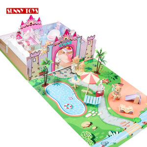 De moda y DIY lindo belleza chicas torre de Casa de muñeca juguetes miniaturas casa de muñecas con muebles - Product Image 1