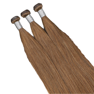 Extensions de cheveux humains vierges Remy 100% pour cheveux raides russes, 22 pouces, brun clair, 50g - Product Image 1