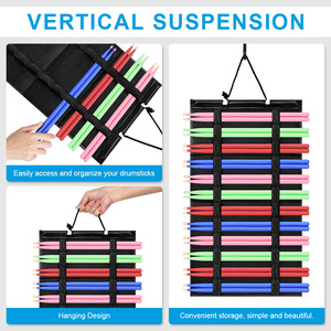 <b>Drumstick</b> Hanging <b>Bag</b> 12 Pairs Oxford Fabric Portable Storage Case <b>For</b> Drum Sticks - Product Image 4