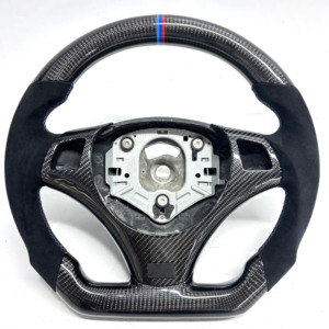 <span class=keywords><strong>Volante</strong></span> Deportivo de Fibra de Carbono Forjado en Oferta para <span class=keywords><strong>BMW</strong></span> E90 <span class=keywords><strong>E92</strong></span> E93 E60 M3, Diseño de Fondo Plano con Calefacción - Product Image 3