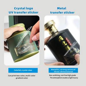 Rótulo Metálico Personalizado para Cosméticos, Embalagem Transparente de Vidro para Perfume, Adesivo 3D UV Transferível em Papel - Product Image 4