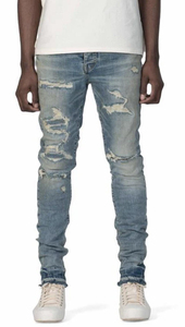 Dropshipping Skinny Slim Fit Casual Men's Jeans-High <b>Stretch</b> Drawstring Closure Fleece Thickness Breathable Eco-Friendly Denim - Product Image 6