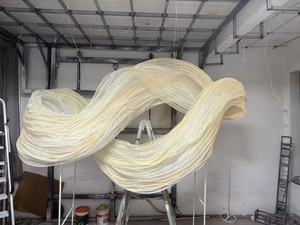 High-end Handmade Giant Silk Organza Art Installation Organza Large Flower Floral Decoration Wedding <strong>Stage</strong> Layout <strong>Props</strong> - Product Image 4
