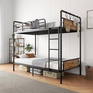 Estructura de cama litera metálica minimalista moderna, personalizable para dormitorios estudiantiles, camas con estructura de hierro y camas metálicas para empleados. - Product Image 1