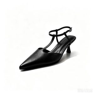 Sandalias de Tacón Alto Stiletto con Punta en Pico para Mujer, Nuevas y Sexys, Sandalias de Vestir de Cuero Marrón de Alta Calidad para Fiesta de Graduación - Product Image 1
