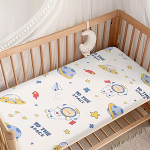 Sábana de cuna ajustable ovalada plegable suave de algodón con estampado sólido orgánico para recién nacido, Sábana de cama para cuna de bebé - Product Image 2