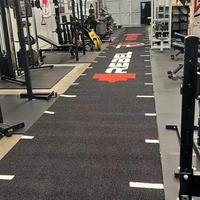 Césped Artificial Personalizado con Logotipo para Gimnasio, Pista de Fitness Verde, Roja, Negra, Blanca, Césped Artificial Astro Turf