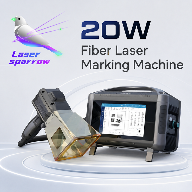 Laser Sparrow 20W Small Portable Handheld Fiber Laser Marking Machine for Metal Jewelry Print Machine Laser Engraving Machine