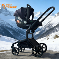 Poussette 3-en-1 pour bébé, châssis en alliage d'aluminium, siège respirant, pliable, portable, siège réversible bidirectionnel, suspension