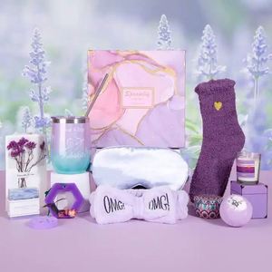 Ideas de Regalos Únicos al por Mayor para Mujeres, Madres, Hermanas y Amigas 2023, Sets de Regalo Color Morado para Niñas con la Frase 'Mejorarte Pronto' - Product Image 3