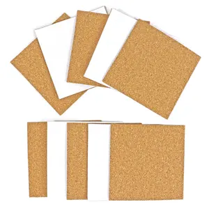 Coussinets en <span class=keywords><strong>liège</strong></span> autocollants <span class=keywords><strong>de</strong></span> 4 pouces, écologiques et fiables, carrés ou ronds, avec <span class=keywords><strong>feuille</strong></span> <span class=keywords><strong>de</strong></span> support - Product Image 1