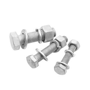 Vis à tête hexagonale à filetage complet galvanisées à chaud de grade 8.8 M8 M10 M12 M14 M16 M18 M20 avec écrous et rondelles - Product Image 3