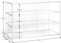 Vitrine à gâteaux en acrylique transparent à 3 niveaux, étagère de 5 mm d'épaisseur avec porte coulissante pour beignets, cupcakes, pain, desserts, pâtisseries