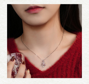 Collar de Plata de Ley S925 con Árbol de Navidad, Planeta y Luna, Joyería Estética de Estilo Fairycore, Regalo para Adolescentes y Mujeres Jóvenes - Product Image 4