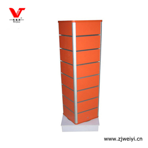 Customized <strong>White</strong> 4 Sided Revolving Slatwall <strong>Display</strong> <strong>Unit</strong> - Product Image 6