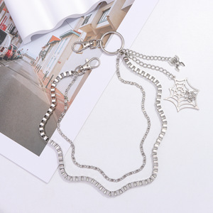 Cadena de cintura metálica con diseño de telaraña, aleación de zinc, doble anillo, estilo hip hop, accesorio de moda para Halloween, cadena corporal de estilo urbano para mujer - Product Image 2
