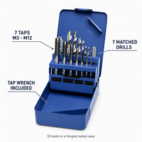 Kit d'outils de taraudage professionnel à longue durée de vie, système métrique, jeu de tarauds et filières pour le taraudage de filetages fins