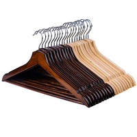 Logo personnalisé Chiffons Vêtements Pantalons Chemises Cintres en bois massif Hommes Costume Manteau De Luxe Antidérapant Noir Blanc Cintres en bois pour vêtements
