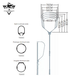 2026New plusieurs couleurs flottant Compact pliant bateau pliable pêche épuisette en aluminium Tube <span class=keywords><strong>carpe</strong></span> caoutchouc filets de pêche - Product Image 6