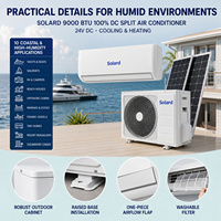 Climatiseur Solaire Hybride AC/DC 9000 BTU Anti-Corrosion Système Split Sans Batterie Requise Pour Maisons Côtières Humides Extérieurs Domestiques