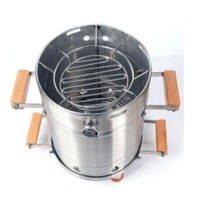 Barrel Smoker Asadores Grills verticaux à charbon de bois en acier inoxydable pour l'extérieur