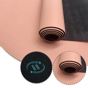 Tapis de yoga en caoutchouc PU végétalien, 4,5 mm, beige, nude, marron, chocolat, noir, or, givré, mat, non personnalisé, en forme d'arche, capsule, ovale, pilule - Product Image 2