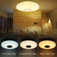 Plafonnier LED avec haut-parleur Bluetooth, télécommande, luminosité RGB réglable, changement de couleur, blanc chaud