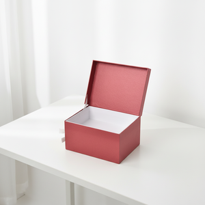 Fashion Design Square Jewelry <b>Box</b> 2 Rotating Drawers with Magnetic Closure Wine <b>Red</b>/White Cosmetic Organizer <b>Gift</b> Boxes - Product Image 3