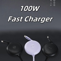 Cable de Carga Retráctil USB Tipo-C para Android, Carga Rápida, 0.8m, Enchufe Americano, Carrete de Cable con Extracción Unilateral, Electrónica de Consumo