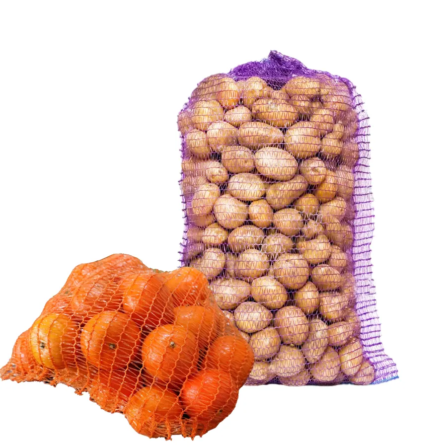 100% Virgin polyethylene tùy chỉnh đóng gói trái cây hành tây khoai tây PE raschel lưới túi cho rau