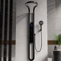 Nouveau design en acier inoxydable pommeau de douche à cascade couleur or panneau de douche multifonctionnel en forme de U affichage de la température