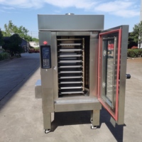 Four rotatif à air chaud à gaz en acier inoxydable pour boulangerie, livraison directe usine, 5, 10 ou 15 plateaux, pour la cuisson de pizzas, baguettes, toasts et biscuits