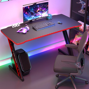 Commercio all'ingrosso scrivanie da gioco nero RGB PC computer da <span class=keywords><strong>corsa</strong></span> tavolo a casa ufficio computer scrivania con la luce per il giocatore di gioco - Product Image 2