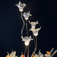 Lampes décoratives de mariage LED de haute qualité, design 5 têtes de lys, éclairage de chemin, AC IP65, écologiques, durables, en métal et acrylique