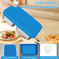 Boîte à lunch moderne et durable en acier inoxydable de 1 L, rectangulaire, pour conserver la fraîcheur, étanche à l'humidité, avec couvercle