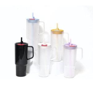 Vaso de Plástico de 40 oz (1000 ml) Libre de BPA con Asa y Pajita, Taza de Viaje Grande Reutilizable para Auto - Product Image 2