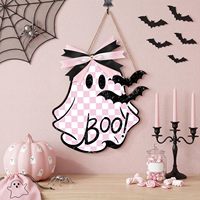 Meilleures ventes : Plaque de porte fantôme en bois à suspendre, Ornement de bienvenue, Décoration murale d'Halloween pour porte d'entrée et décoration intérieure