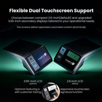 Terminal de Pago POS Inalámbrico Portátil con Impresora, Bluetooth, NFC, Cámara, Caja Registradora, Android 14.0, Pantalla LCD Dual