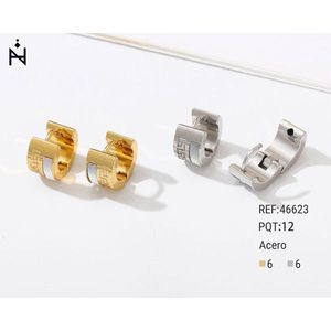 Orecchini a Clip in Acciaio Inossidabile Oro e Argento 6mm, Gioielli alla Moda - Product Image 1