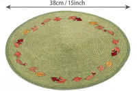 Napperons en PP tissés et brodés Feuilles tombantes 38 cm (15 po) Lot de 4 Mignons Écologiques Faits à la main Épaisseur 3 mm Décoration élégante pour table à manger