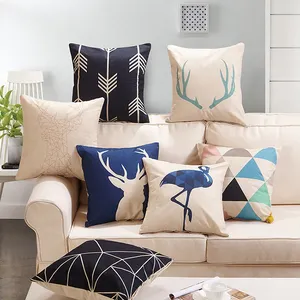 2022 New Arrivals Sofa Decor Linen Pillow Case Shopping Cushion Cover