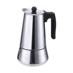 Neue Italienische Edelstahl-Kaffeekanne mit Deckel Modernes Minimalistisches Design Moka-Kanne Tragbarer Herd-Kaffeebereiter - Product Image 5