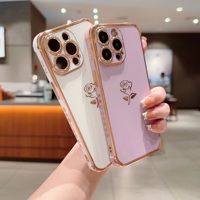 Nouvelle conception de coque de téléphone portable en TPU PC avec impression florale IMD de luxe pour iPhone 12 13 14 15 Pro Max