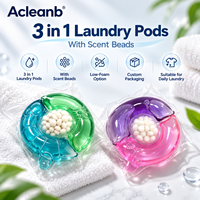 Capsules de lessive jetables 3-en-1 en forme de Q avec billes parfumées pour vêtements – Capsules hydrosolubles en gros pour lavage en machine