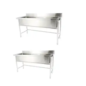 Commercial Industrial Restaurant Long Sink Commercial Stainless Steel Kitchen Sink With Backsplash