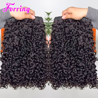 Cabello Virgen Ondulado Doble Trama Vietnamita Birmano Rizado, Extensiones de Cabello Humano Indio Virgen con Cutícula Alineada para Venta al por Mayor