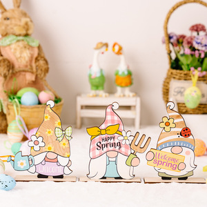 Colgante nueva decoración De Pascua De resurrección pintura colorida Rudolph enano adorno De fiesta De madera regalos De Pascua - Product Image 2