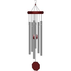 Carillons à vent Alfa Nautical 28 pouces, 6 tubes, métal accordé, décoration de jardin extérieure, résistant aux intempéries, thème nature harmonieux - Product Image 1