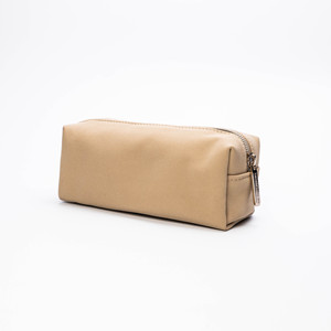 ISO BSCI Factory's Large Capacity Lightweight Portable Waterproof Zipper Fashion Travel Leather Cosmetic <b>Bag</b> Brown Long Storage - Product Image 1